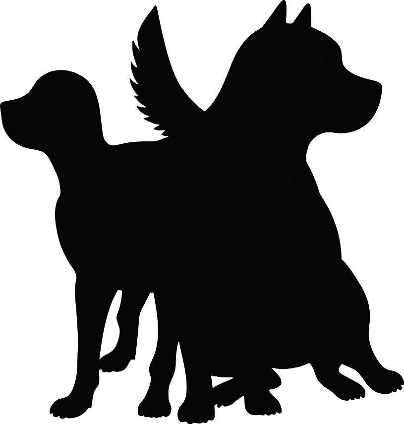 Silhouette of Two Dogs